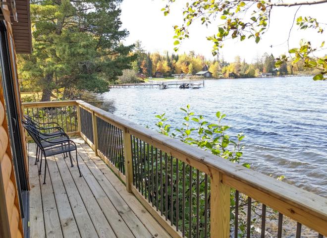 Wrap around deck with seating.