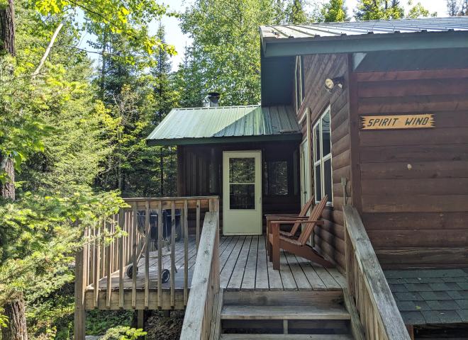 Exterior of Spirit Wind's deck and entrance.