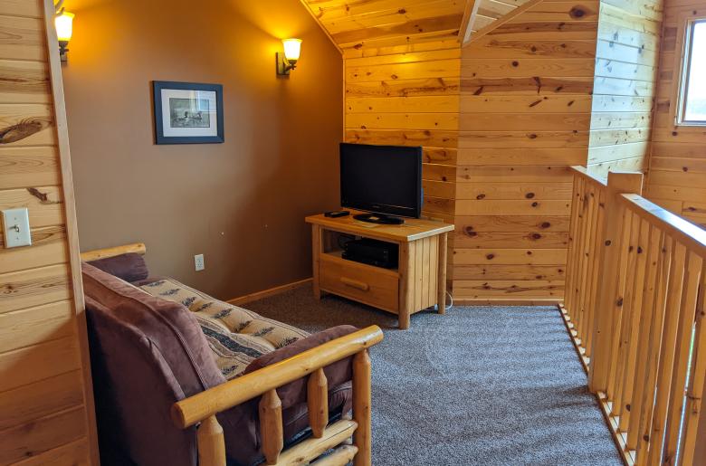 Loft area with futon.