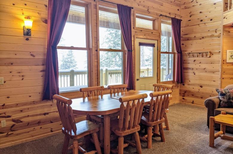 Dining area with seating for six.