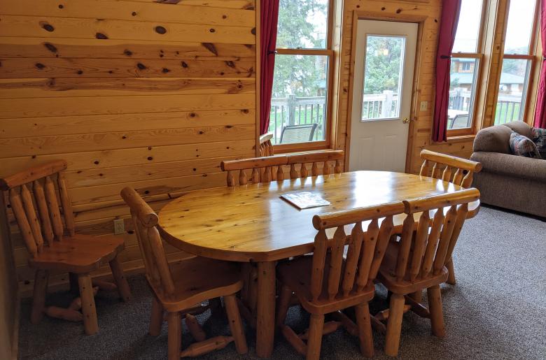Dining room with seating for six plus.