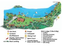 Resort map with Harbor View circled; located near the lodge and harbor.
